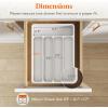 imageLifewit Silverware Organizer with Lid Covered Utensil Tray for Kitchen Drawer and Countertop Plastic Cutlery and Flatware Storage Box for Spoons Forks Knives Holder Case 5 Compartments GrayWhite