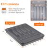 imageLifewit Silverware Organizer with Lid Covered Utensil Tray for Kitchen Drawer and Countertop Plastic Cutlery and Flatware Storage Box for Spoons Forks Knives Holder Case 5 Compartments GrayGray