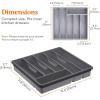 imageLifewit Silverware Organizer with Lid Covered Utensil Tray for Kitchen Drawer and Countertop Plastic Cutlery and Flatware Storage Box for Spoons Forks Knives Holder Case 5 Compartments GrayGray