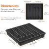 imageLifewit Silverware Organizer with Lid Covered Utensil Tray for Kitchen Drawer and Countertop Plastic Cutlery and Flatware Storage Box for Spoons Forks Knives Holder Case 5 Compartments GrayBlack