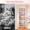 imageLifewit Stuffed Animal Storage for Door Up to 17quot Thick 1 Pack Over the Door Organizer with 5 Expandable Mesh Pockets Breathable Oxford Fabric Hanging Kid Plush Baby Toy Holder for Nursery WhiteWhite