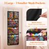 imageLifewit Stuffed Animal Storage for Door Up to 17quot Thick 1 Pack Over the Door Organizer with 5 Expandable Mesh Pockets Breathable Oxford Fabric Hanging Kid Plush Baby Toy Holder for Nursery WhiteBlack