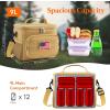 imageLifewit Tactical Lunch Box for Men Insulated Lunch Bag 9L 12Can BlackBrown