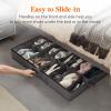 imageLifewit Under Bed Shoe Storage Organizer Set of 2 43 Inches Tall Low Profile Fabric Shoes Container Box with Clear Cover Foldable Storage Bag with 2 Handles Total Fits 24 Pairs of Shoes GreyGray