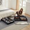 imageLifewit Under Bed Shoe Storage Organizer Set of 2 43 Inches Tall Low Profile Fabric Shoes Container Box with Clear Cover Foldable Storage Bag with 2 Handles Total Fits 24 Pairs of Shoes GreyBlack