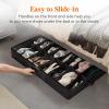 imageLifewit Under Bed Shoe Storage Organizer Set of 2 43 Inches Tall Low Profile Fabric Shoes Container Box with Clear Cover Foldable Storage Bag with 2 Handles Total Fits 24 Pairs of Shoes GreyBlack