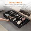 imageLifewit Under Bed Shoe Storage Organizer Set of 2 43 Inches Tall Low Profile Fabric Shoes Container Box with Clear Cover Foldable Storage Bag with 2 Handles Total Fits 24 Pairs of Shoes GreyBlack