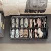 imageLifewit Under Bed Shoe Storage Organizer Set of 2 43 Inches Tall Low Profile Fabric Shoes Container Box with Clear Cover Foldable Storage Bag with 2 Handles Total Fits 24 Pairs of Shoes GreyGray
