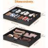 imageLifewit Under Bed Shoe Storage Organizer Set of 2 43 Inches Tall Low Profile Fabric Shoes Container Box with Clear Cover Foldable Storage Bag with 2 Handles Total Fits 24 Pairs of Shoes GreyBlack