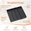 imageLifewit Utensil Drawer Organizer Expendable Cooking Silverware Tray for Kitchen Drawer Adjustable Cutlery Flatware Holder Plastic Spatula Tools and Gadgets Storage Divider 4 Compartments BlackBlack