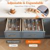 imageLifewit Utensil Drawer Organizer Expendable Cooking Silverware Tray for Kitchen Drawer Adjustable Cutlery Flatware Holder Plastic Spatula Tools and Gadgets Storage Divider 4 Compartments BlackGray