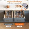 imageLifewit Utensil Drawer Organizer Expendable Cooking Silverware Tray for Kitchen Drawer Adjustable Cutlery Flatware Holder Plastic Spatula Tools and Gadgets Storage Divider 4 Compartments BlackGray