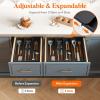 imageLifewit Utensil Drawer Organizer Expendable Cooking Silverware Tray for Kitchen Drawer Adjustable Cutlery Flatware Holder Plastic Spatula Tools and Gadgets Storage Divider 4 Compartments BlackBlack