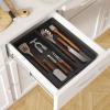 imageLifewit Utensil Drawer Organizer Expendable Cooking Silverware Tray for Kitchen Drawer Adjustable Cutlery Flatware Holder Plastic Spatula Tools and Gadgets Storage Divider 4 Compartments BlackBlack