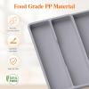 imageLifewit Utensil Drawer Organizer Expendable Cooking Silverware Tray for Kitchen Drawer Adjustable Cutlery Flatware Holder Plastic Spatula Tools and Gadgets Storage Divider 4 Compartments BlackGray
