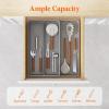 imageLifewit Utensil Drawer Organizer Expendable Cooking Silverware Tray for Kitchen Drawer Adjustable Cutlery Flatware Holder Plastic Spatula Tools and Gadgets Storage Divider 4 Compartments BlackGray