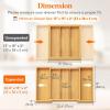 imageLifewit Utensil Organizer for Kitchen Drawer Bamboo Cooking Utensil Tray Expandable Cutlery Silverware Flatware Holder Adjustable Spatula Tools Gadgets Storage Divider Large Natural and BlackNatural