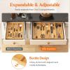 imageLifewit Utensil Organizer for Kitchen Drawer Bamboo Cooking Utensil Tray Expandable Cutlery Silverware Flatware Holder Adjustable Spatula Tools Gadgets Storage Divider Large Natural and BlackNatural