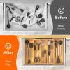 imageLifewit Utensil Organizer for Kitchen Drawer Bamboo Cooking Utensil Tray Expandable Cutlery Silverware Flatware Holder Adjustable Spatula Tools Gadgets Storage Divider Large Natural and BlackNatural