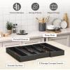 imageLifewit Utensil Organizer for Kitchen Drawer Bamboo Cooking Utensil Tray Expandable Cutlery Silverware Flatware Holder Adjustable Spatula Tools Gadgets Storage Divider Large Natural and BlackBlack