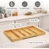 imageLifewit Utensil Organizer for Kitchen Drawer Bamboo Cooking Utensil Tray Expandable Cutlery Silverware Flatware Holder Adjustable Spatula Tools Gadgets Storage Divider Large Natural and BlackNatural