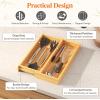 imageLifewit Utensil Organizer for Kitchen Drawer Bamboo Cooking Utensil Tray Expandable Cutlery Silverware Flatware Holder Adjustable Spatula Tools Gadgets Storage Divider Large Natural and BlackNatural