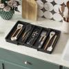 imageLifewit Utensil Organizer for Kitchen Drawers Expandable Cooking Utensil Tray Adjustable Cutlery Silverware Flatware Holder Plastic Kitchen Spatula Tools and Gadgets Storage Divider Large BlackBlack
