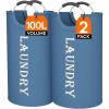imageLifewit 100L 2Pack Large Laundry Basket Collapsible Laundry Hamper with Aluminum Handles Waterproof Freestanding Dirty Clothes Hampers for Laundry Room Bedroom Dorm Bathroom BlackBlue