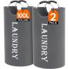 imageLifewit 100L 2Pack Large Laundry Basket Collapsible Laundry Hamper with Aluminum Handles Waterproof Freestanding Dirty Clothes Hampers for Laundry Room Bedroom Dorm Bathroom BlackGrey