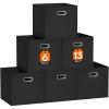 imageLifewit 13 Inch Cube Storage Bins 6 Packs Cube Storage Organizer Foldable Decorative Fabric Storage Baskets for Organizing Home Organizers with Metal Handles for Shelves Closet 36L GrayBlack