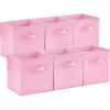 imageLifewit 13 Inch Cube Storage Bins Storage Cubes Foldable Medium Decorative Fabric Storage Baskets for Organizing Home Organizers with Handles for Shelves Closet Set of 8 36L GreyPink