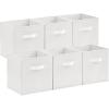 imageLifewit 13 Inch Cube Storage Bins Storage Cubes Foldable Medium Decorative Fabric Storage Baskets for Organizing Home Organizers with Handles for Shelves Closet Set of 8 36L GreyWhite