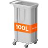 imageLifewit 150L Large Laundry Basket with Wheels Tall 2 Section Laundry Hamper Organizer Rolling Laundry Cart with Steel Frame ampamp Removable Bag for Luandry Room Bathroom Bedroom WhiteSilver Gray