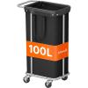 imageLifewit 150L Large Laundry Basket with Wheels Tall 2 Section Laundry Hamper Organizer Rolling Laundry Cart with Steel Frame ampamp Removable Bag for Luandry Room Bathroom Bedroom WhiteBlack