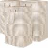 imageLifewit 2 Pack Laundry Hamper Large Collapsible Laundry Baskets Freestanding Waterproof Clothes Hamper with Easy Carry Handles in Laundry Room Bedroom Bathroom College Dorm for Adults Grey 2 x 80LBeige