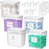 imageLifewit 2 Pack Laundry Pods container with Labels and Measuring Scoops Two 072 Gal92 Oz Powder Containers with PressandPop Lid Laundry Room Organization and Storage for Booster Beads5