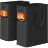 imageLifewit 2 Pack Slim Laundry Hamper Collapsible Narrow Laundry Basket Small Tall Dirty Clothes Hampers with Handles for Bathroom Bedroom College Dorm Black 50LBlack