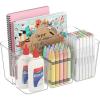 imageLifewit 2Pack Plastic Divided Caddy Organizer with Handle Portable Art Supply Storage Organizer for Craft Supplies Cosmetics Holds Pencil Crayon Brushes Hair Product Dorm Shower Caddy ClearClear