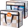 imageLifewit 4 Pack Clear Clothes Storage Bags 40L Plastic Blanket Storage Bag Vinyl Foldable Moving Bags with Zipper Closet Organizers and Storage Containers for Bedding Duvet Comforter2