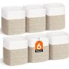 imageLifewit 6 Pack Storage Cubes 11 Inch Cotton Rope Woven Baskets Foldable Decorative Cube Storage Bins Hand Storage Box for Organizing Home Organizers with Handles for Shelves Closet White ampamp BrownWhite  Brown