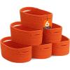 imageLifewit 6 Pack Woven Baskets for Storage Cotton Rope Baskets Cube Storage Bins Cute Small Shelf Baskets for Organizing Round Storage Box Caddy for Closet Living Room Bedroom Playroom WhiteOrange