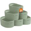 imageLifewit 6 Pack Woven Baskets for Storage Cotton Rope Baskets Cube Storage Bins Cute Small Shelf Baskets for Organizing Round Storage Box Caddy for Closet Living Room Bedroom Playroom WhiteGreen