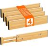 imageLifewit 8 Pack Drawer Dividers Bamboo 24quot High 1622quot Adjustable Drawer Organizers for Clothes Wooden Dresser Separators in BedroomBathroomKitchenFridgeOffice Organization and Storage4