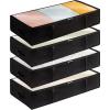 imageLifewit 90L 4 Pack Under Bed Storage Containers Large Capacity Blanket Storage Bags with Reinforced Handle Organization and Storage for Comforters Sheets Clothes Bedroom College Dorm GreyBlack