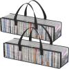 imageLifewit CD Storage Bags 2 Pack Clear PVC Plastic CD Case Holder with Handles Front Window Zipper Design Stackable Media Organizer Box for Albums Hold up to 100 Pcs CDs 50 Each2