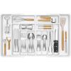 imageLifewit Large Silverware Drawer Organizer Expandable From 21 to 36 Inches BPA Free Plastic Utensil Tray for Kitchen Adjustable Flatware and Cutlery Holder for Spoons Forks Knives BlackWhite