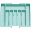 imageLifewit Large Silverware Drawer Organizer Expandable Utensil Tray for Kitchen BPA Free Flatware and Cutlery Holder Adjustable Plastic Storage for Spoons Forks Knives Large BlackTurquoise