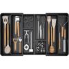 imageLifewit Large Utensil Organizer for Kitchen Drawer Expandable 214 to 36 Inches Wide Adjustable Cooking Silverware Tray Bamboo Cutlery Flatware Holder Spatula Tool Gadget Storage Divider NaturalBlack