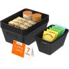 imageLifewit Plastic Storage Basket 7 Pack Stackable Storage Bins for Organizing Multi Size Open Containers for Shelving Pantry Office and Cabinet 5 Large and 2 Small Size BlackBlack