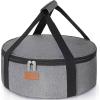 imageLifewit Round Insulated Casserole Carrier for Hot and Cold Food Pie Carrier Bag Cake Carrier Casserole Dish Carrying Case for Potluck Parties Picnic Fits 125quot Baking Dish GreyGray